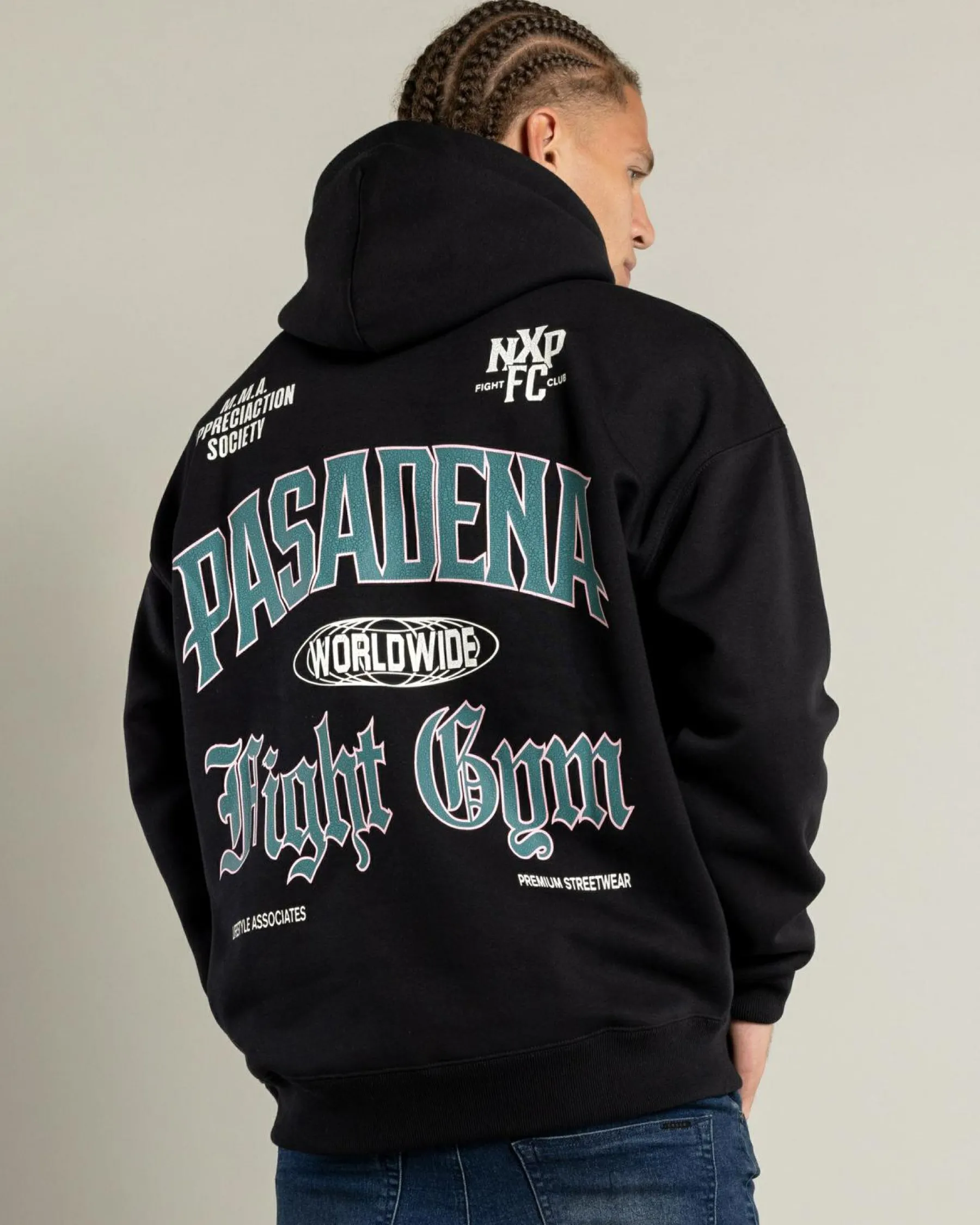 Hoodies & Sweatshirts*Nena & Pasadena Battle Box Fit Hoodie Jet Black