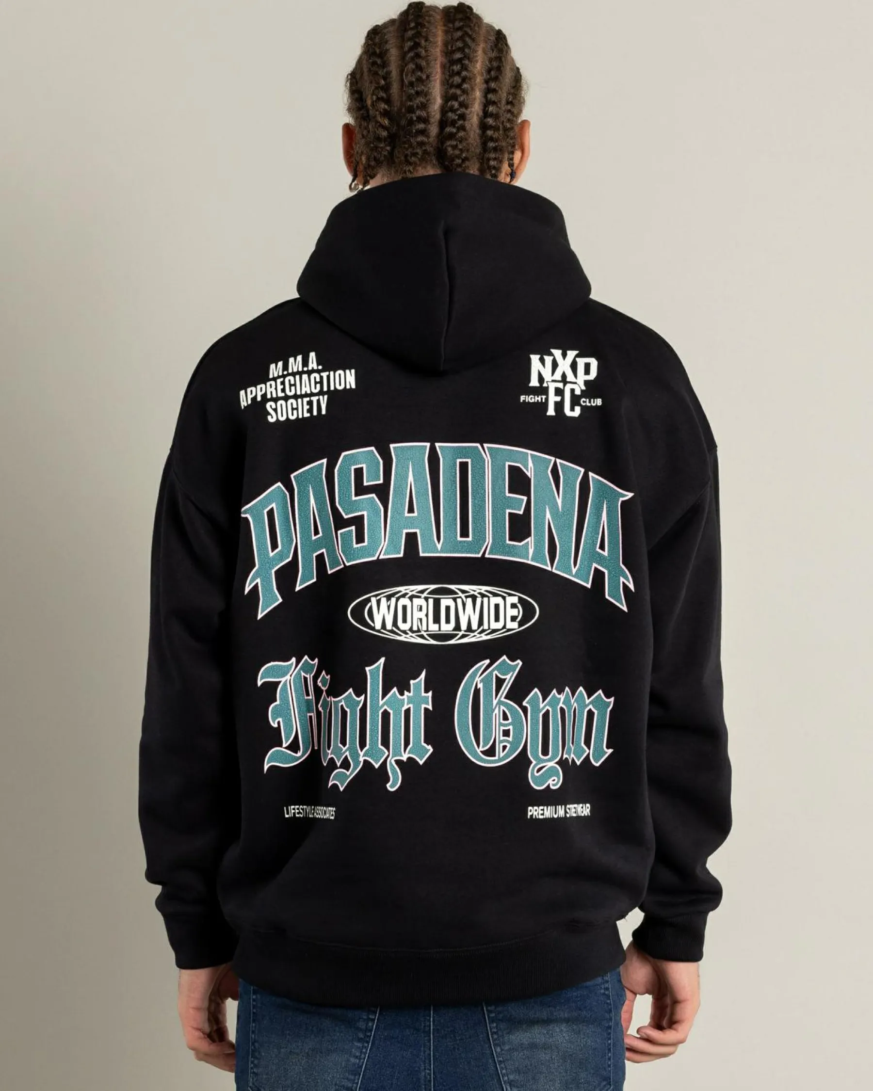 Hoodies & Sweatshirts*Nena & Pasadena Battle Box Fit Hoodie Jet Black