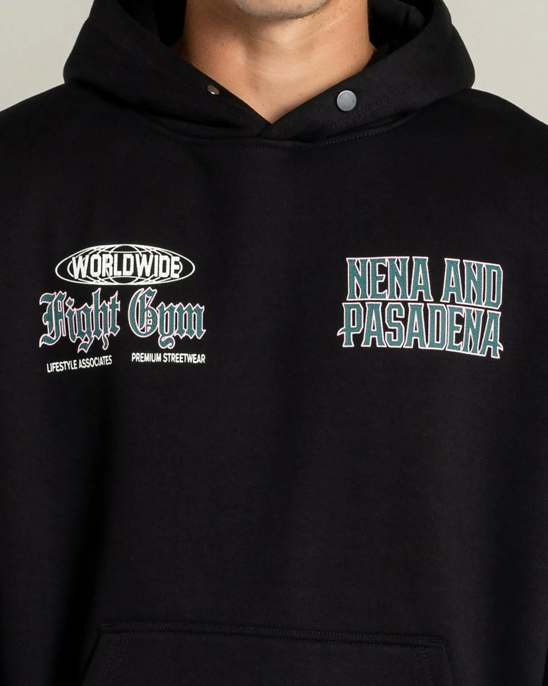Hoodies & Sweatshirts*Nena & Pasadena Battle Box Fit Hoodie Jet Black