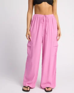 Bottoms*Billabong Beach Babe Cargo Beach Pants Berry Pink