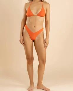 Bikinis*Roxy Beach Classics Tiki Triangle Bikini Top Tangerine