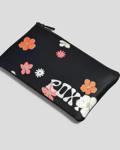 Pencil Cases & Stationery|Pencil Cases & Stationery*Roxy Beach Companion Small Pencil Case Anthracite Sunny Days