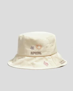 Headwear*Rip Curl Beach Party Bucket Hat Bone