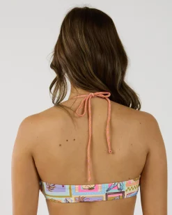 Online Beach Party Halter Crop Bikini Top Women Bikinis