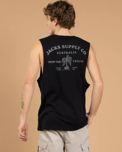 Tops & T-Shirts*Jacks Beach Trail Muscle Tank Black