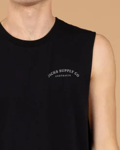 Tops & T-Shirts*Jacks Beach Trail Muscle Tank Black