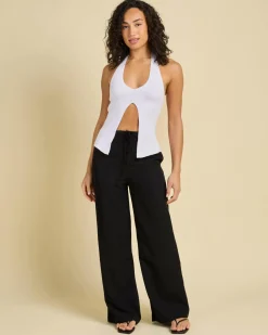 Tops|Tops*Ava And Ever Becky Halter Top White