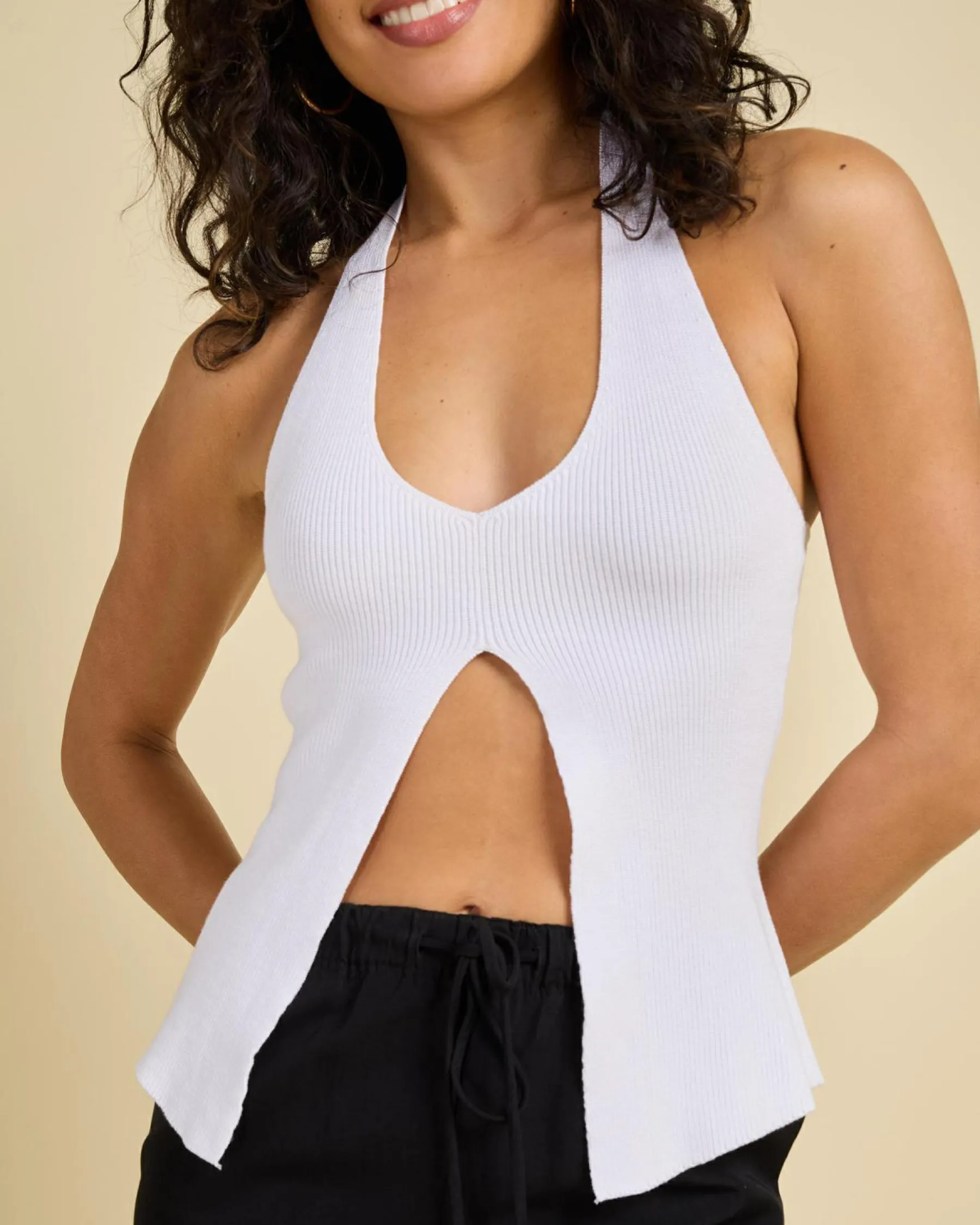 Tops|Tops*Ava And Ever Becky Halter Top White