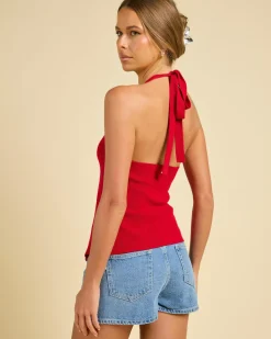 Tops|Tops*Ava And Ever Becky Halter Top Berry