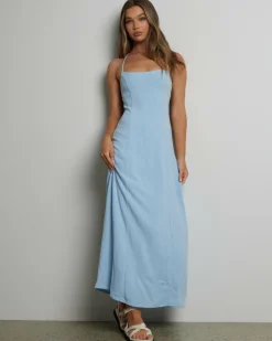 Linen Blend|Dresses*Ava And Ever Bella Maxi Dress Pastel Blue