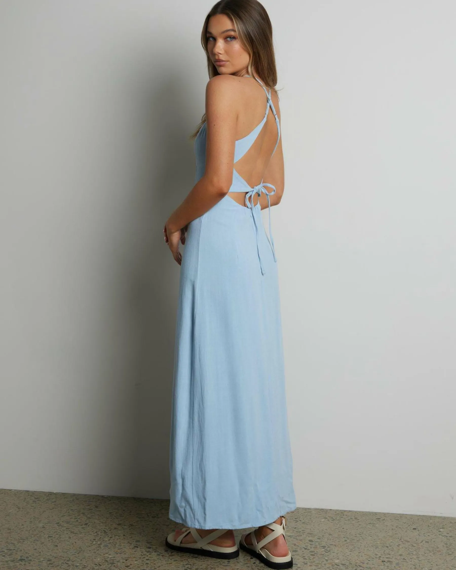 Linen Blend|Dresses*Ava And Ever Bella Maxi Dress Pastel Blue