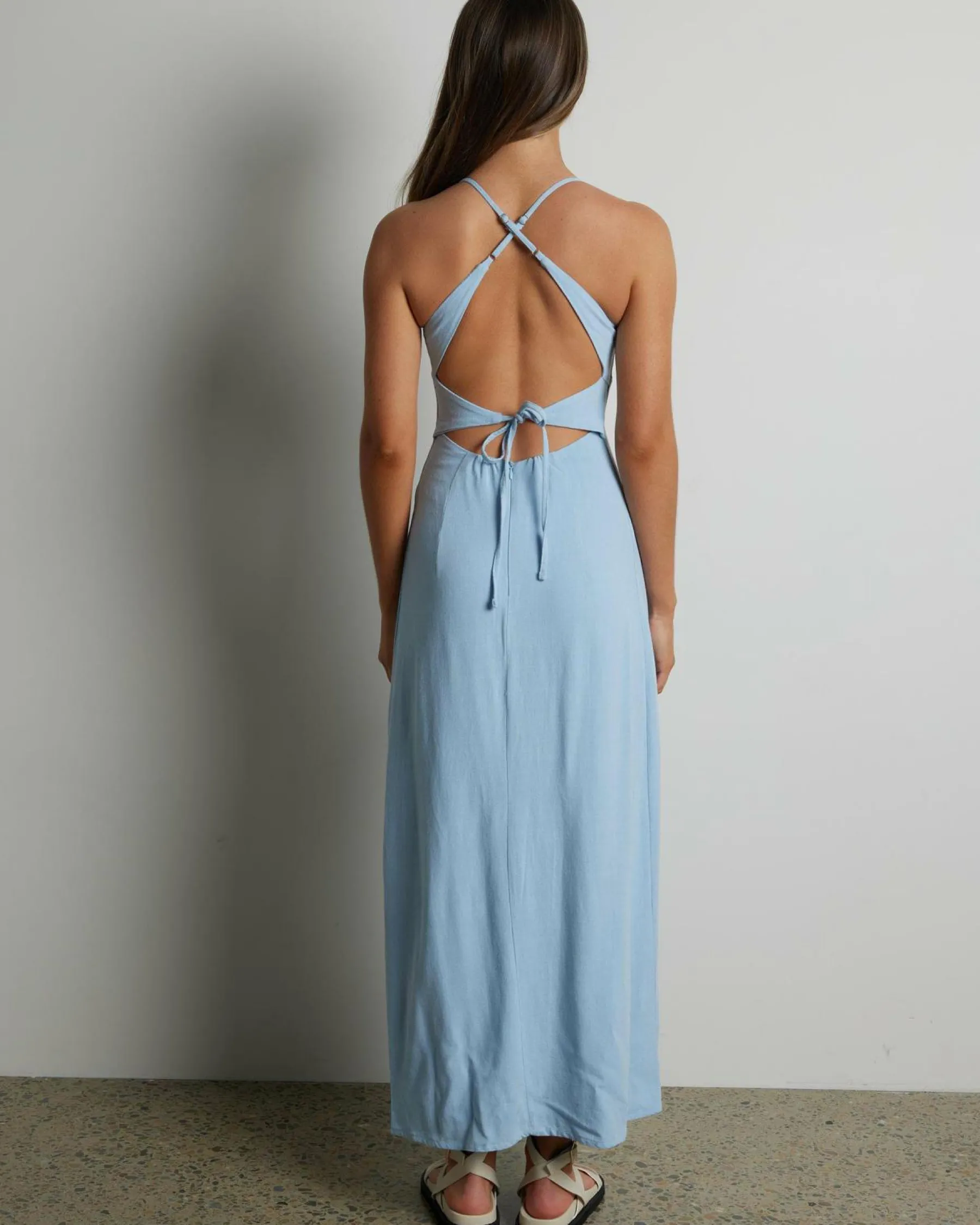 Linen Blend|Dresses*Ava And Ever Bella Maxi Dress Pastel Blue
