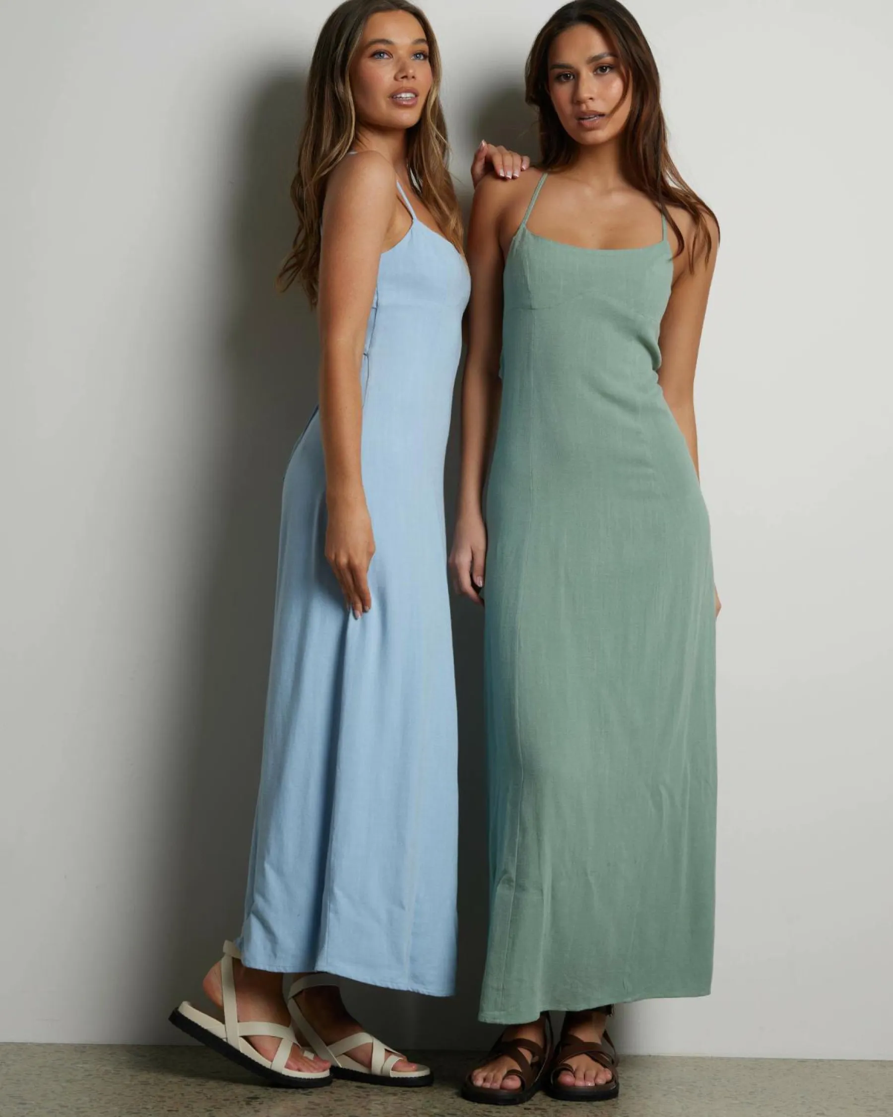 Linen Blend|Dresses*Ava And Ever Bella Maxi Dress Pastel Blue