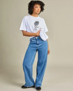 Denim|Bottoms*Afends Bella Wide Leg Baggy Jean Worn Blue