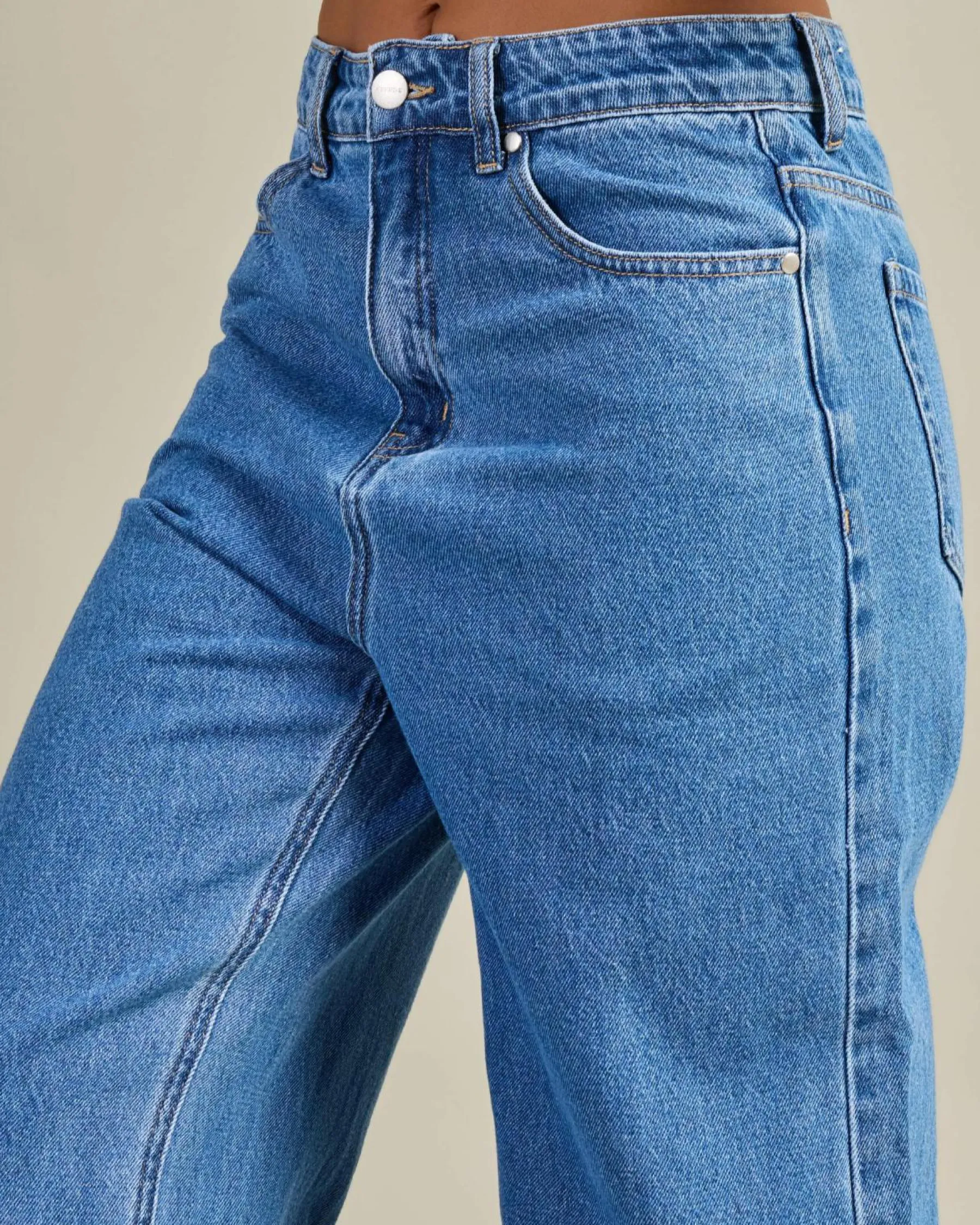Denim|Bottoms*Afends Bella Wide Leg Baggy Jean Worn Blue