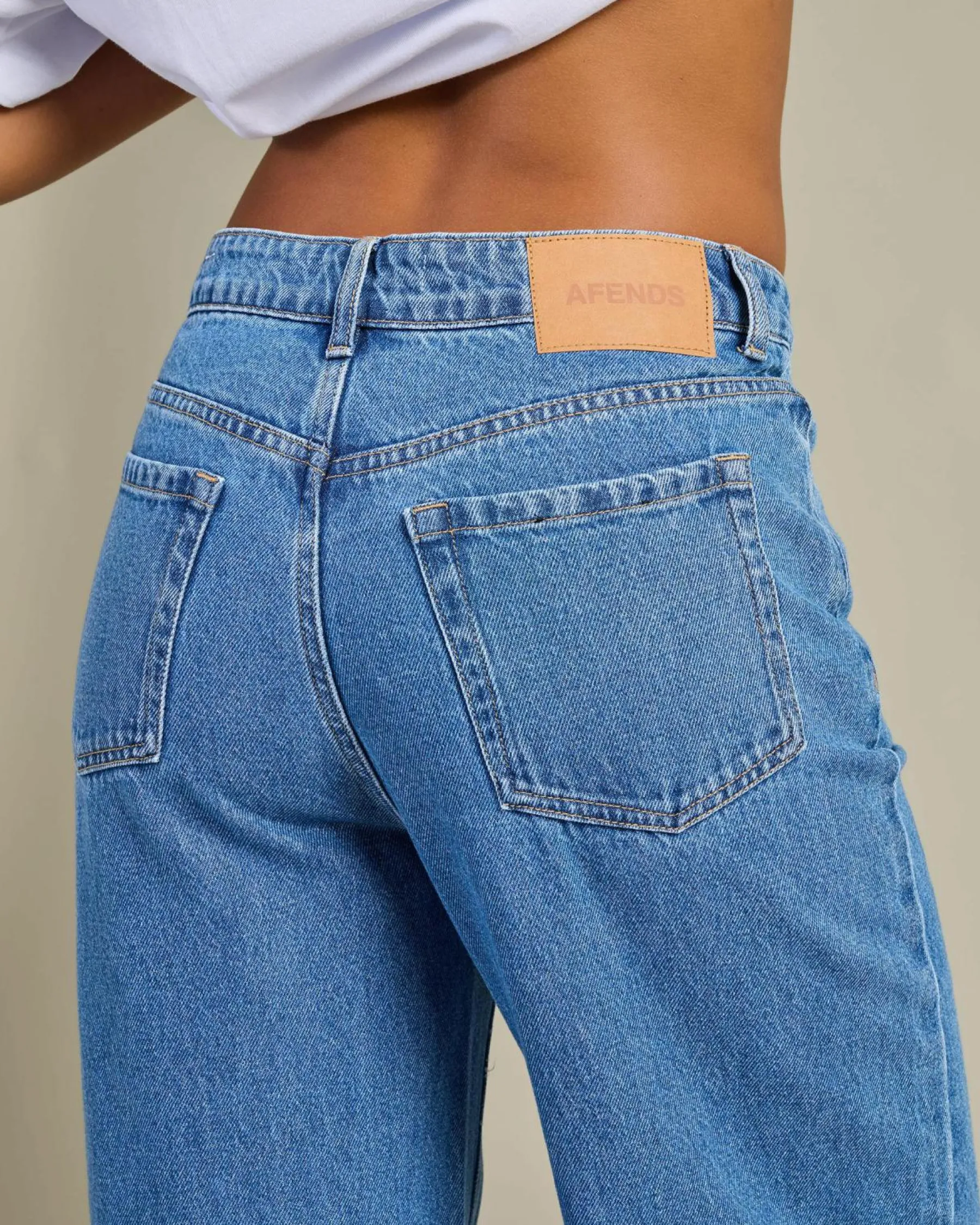 Denim|Bottoms*Afends Bella Wide Leg Baggy Jean Worn Blue