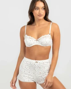 Best Bellis Floral Print Lace Bra Women Intimates & Sleepwear