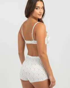 Best Bellis Floral Print Lace Bra Women Intimates & Sleepwear