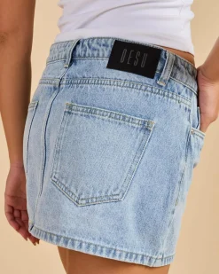 Denim|Bottoms*DESU Bells Denim Skirt Blasted Light Blue