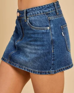 Denim|Bottoms*DESU Bells Denim Skirt Blasted Dark Blue