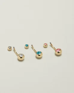 Jewelry|Jewelry*Karyn In LA Belly Bar Belly Ring pack Gold/blue/pink