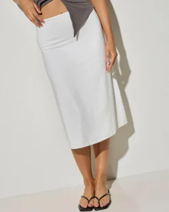 Bottoms*Luvalot Bentley Midi Skirt White