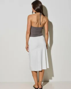 Bottoms*Luvalot Bentley Midi Skirt White