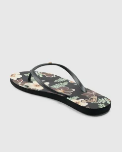 Flip Flops*Roxy Bermuda Print Thongs Tropical Feels
