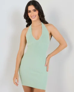 Knitwear|Dresses*Mooloola Bianca Halter Knit Dress Sage