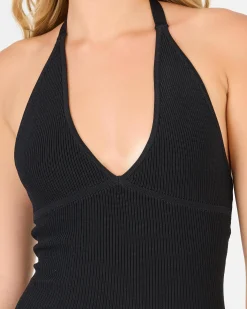 Knitwear|Dresses*Mooloola Bianca Halter Knit Dress Black