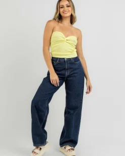 Tops*Mooloola Bianca Knit Tube Top Lemon