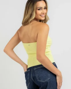 Tops*Mooloola Bianca Knit Tube Top Lemon