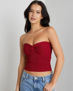 Tops*Mooloola Bianca Knit Tube Top Berry