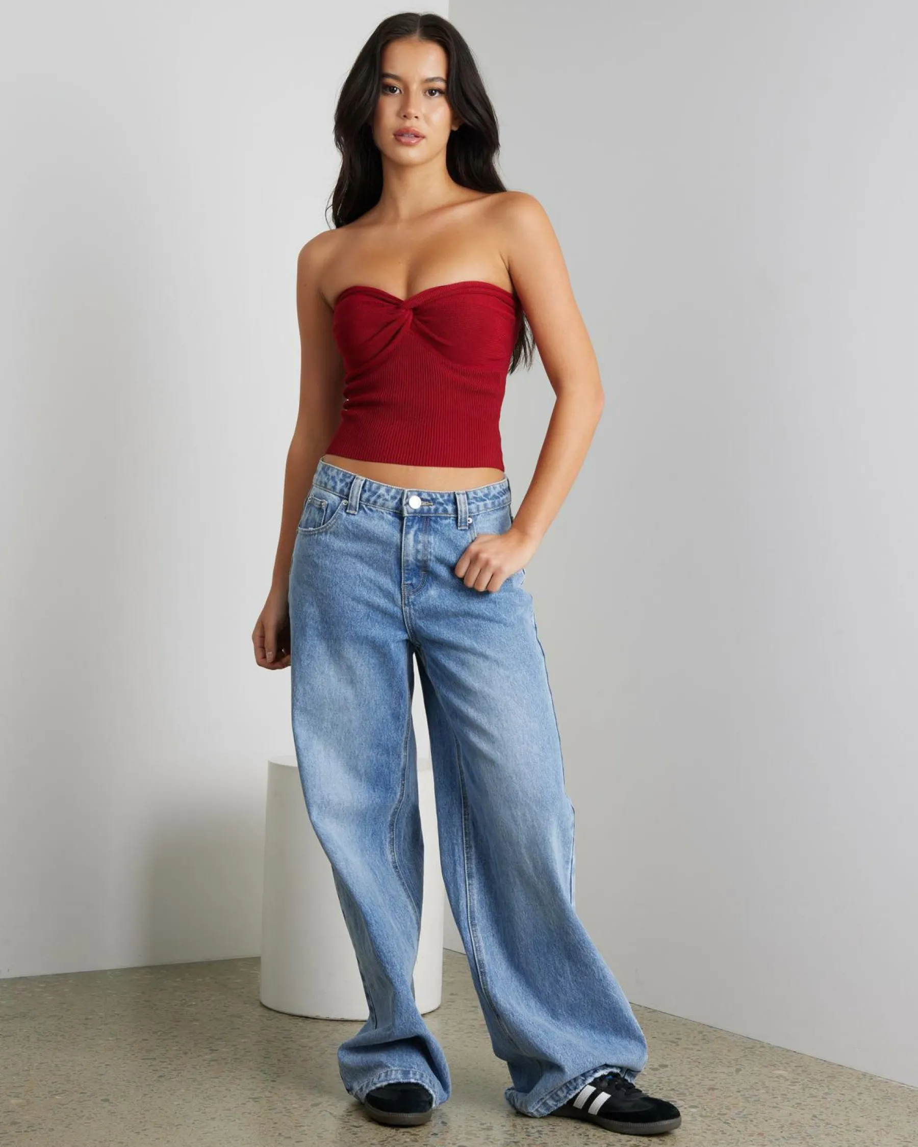 Tops*Mooloola Bianca Knit Tube Top Berry