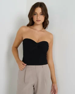Tops*Mooloola Bianca Knit Tube Top Black