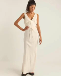 Best Bias Cut Maxi Skirt Women Linen Blend|Bottoms