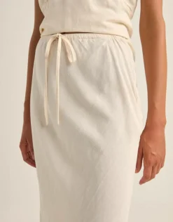 Best Bias Cut Maxi Skirt Women Linen Blend|Bottoms