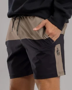 Activewear|Shorts & Bottoms*Sparta Bicolour Elastic Waist Shorts Black/sand
