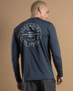 Rashies*Billabong Big Wave Daz Long Sleeve Rash Vest Dusty Navy