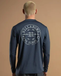 Rashies*Billabong Big Wave Daz Long Sleeve Rash Vest Dusty Navy