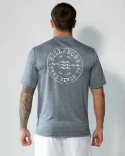 Rashies*Billabong Big Wave Daz Short Sleeve Rash Vest Navy Heather