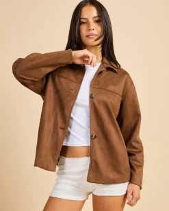 Discount Billie Faux Suede Jacket Women Jackets & Coats
