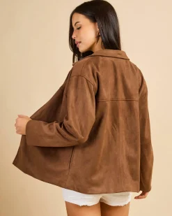 Discount Billie Faux Suede Jacket Women Jackets & Coats