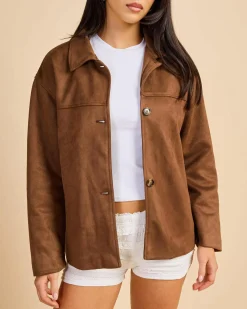 Discount Billie Faux Suede Jacket Women Jackets & Coats