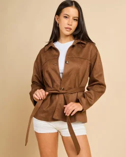 Discount Billie Faux Suede Jacket Women Jackets & Coats