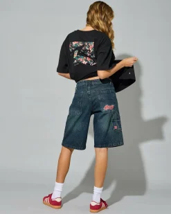 Denim|Bottoms*Rusty Billie Low Rise Carpenter Shorts Dark N Dirty