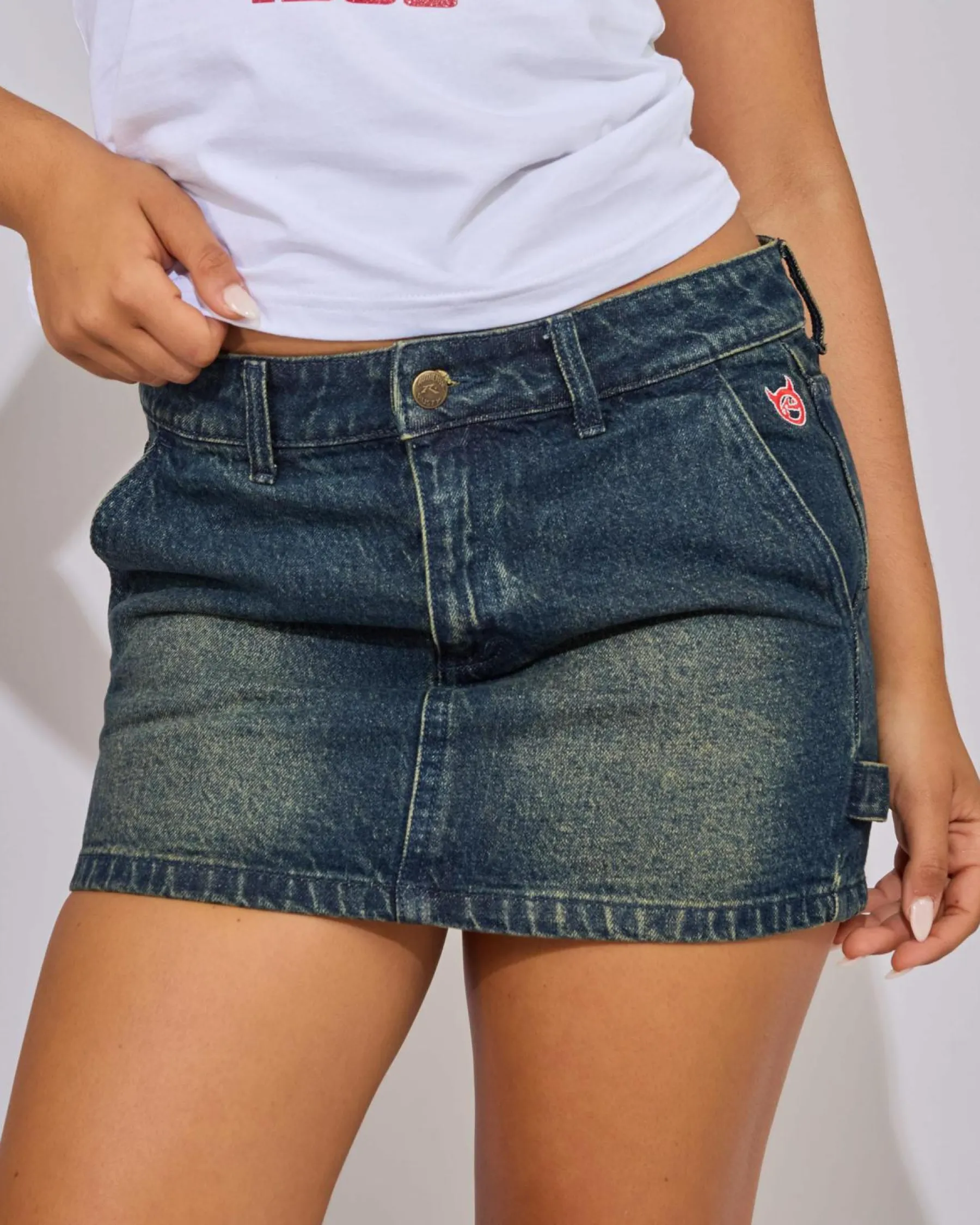 Denim|Bottoms*Rusty Billie Low Rise Denim Mini Skirt Dark N Dirty