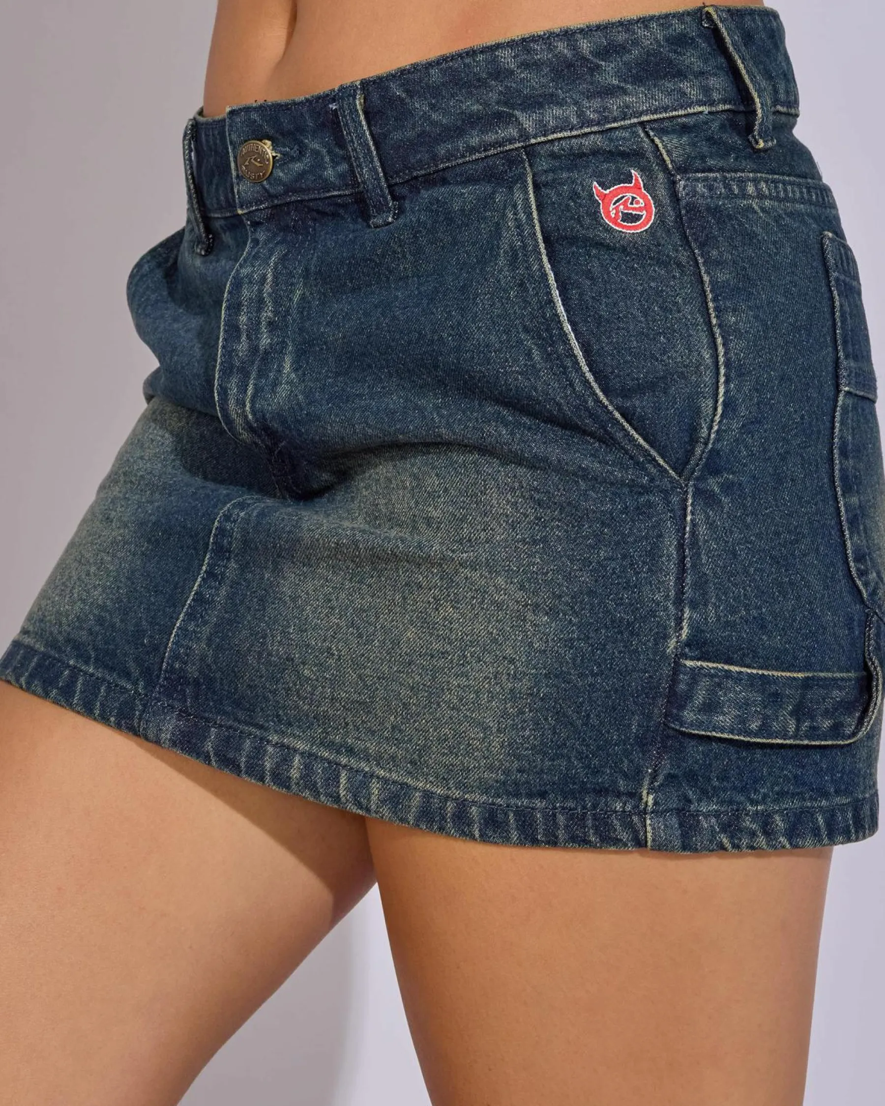 Denim|Bottoms*Rusty Billie Low Rise Denim Mini Skirt Dark N Dirty