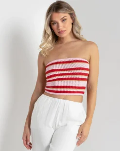 Discount Bimi Crochet Tube Top Women Tops