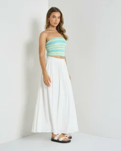 Tops*Mooloola Bimi Crochet Tube Top Blue/green
